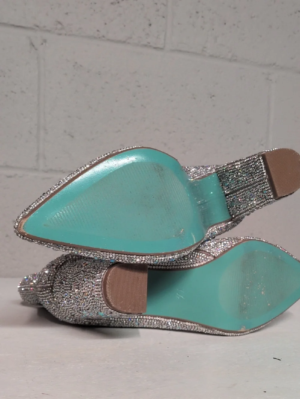 Blue By Betsey Johnson Rhinestone Encrusted Heeled Ankle Booties Size 7.5 - Picture 12 of 16